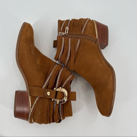 JORGE Boschoff brown ankle boots with chains size 9 - Picture 4 of 11